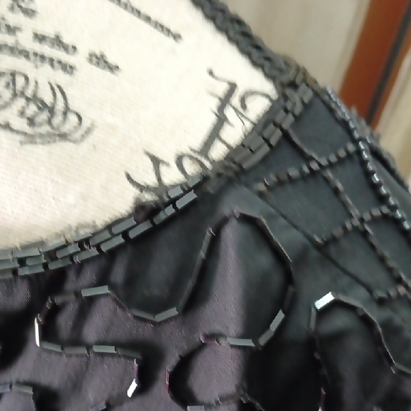 Sophisticated Black Beaded Long Sleeve Dress - Picture 3 of 8